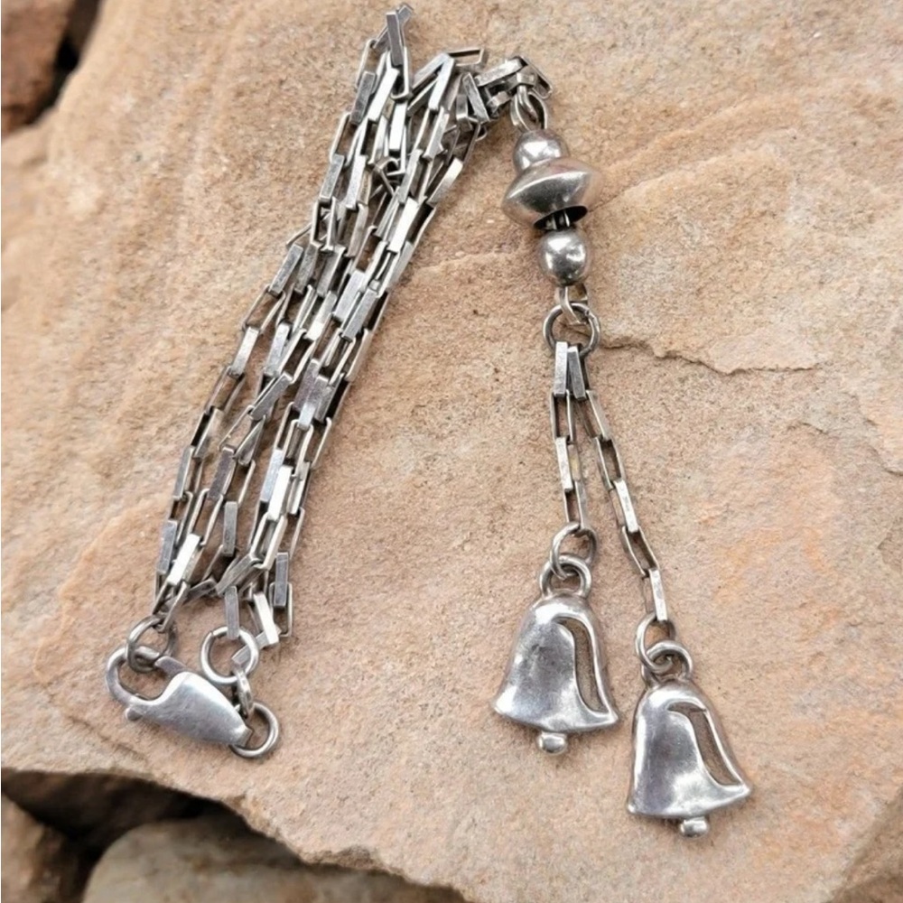 Rare Chunky Solid 925 Sterling Silver Chunky Link… - image 3